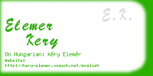 elemer kery business card