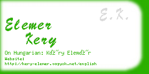 elemer kery business card